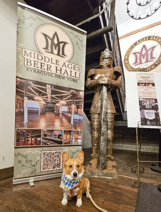 Ein by the beer hall sign