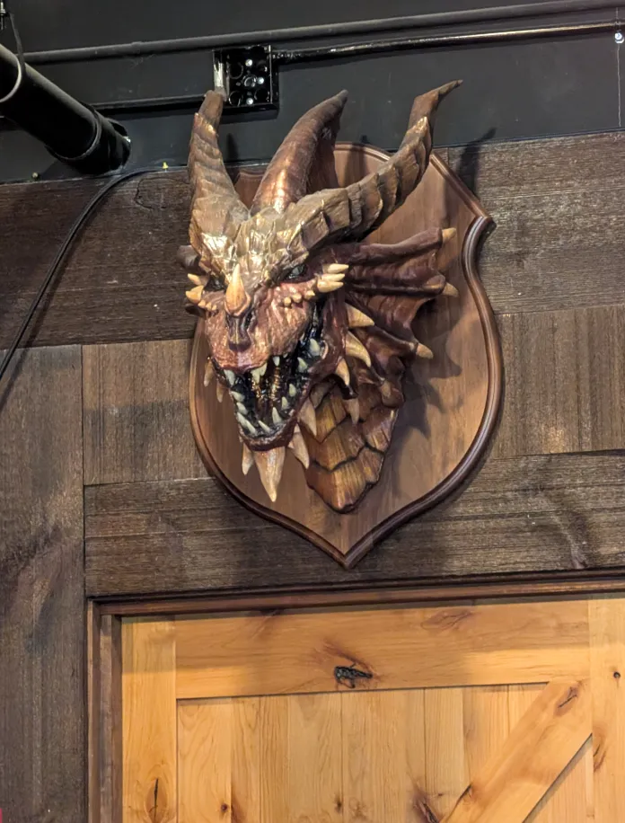 Dragon head above bar