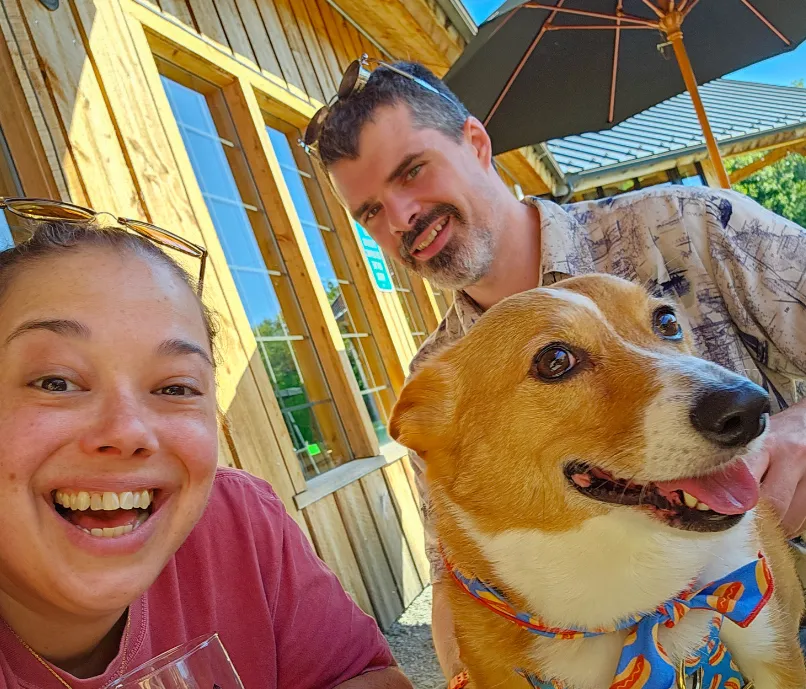 Family photo on the patio